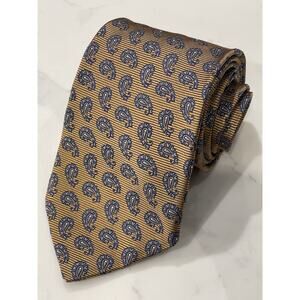 Joseph & Feiss Silk Repp Paisley Tie 60 x 4 Gold Traditional Career Interview